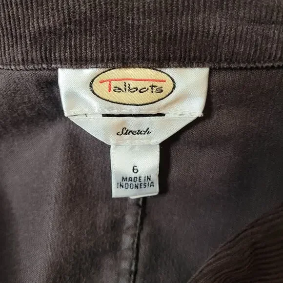Talbots Blazer Size 6 Brown Corduroy Elbow Patches Academia Preppy - Picture 10 of 11